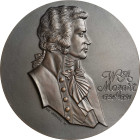 Huybrechts, Paul Einseitige Bronzemedaille 1990. 200. Todestag von W.A. Mozart. Brustbild nach rechts. 90 mm, 486,80 g Vandamme/Huybrechts S. 265 Präg...