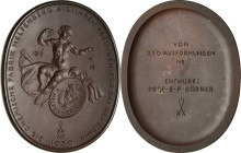 Porzellanmedaillen - Medaillen der Meißner Porzellanmanufaktur
Dresden Braune Porzellanmedaille 1930 (E. Börner) Neujahrsplakette der chemischen Fabr...