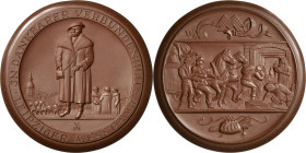 Porzellanmedaillen - Medaillen der Meißner Porzellanmanufaktur
Leipzig Braune Porzellanmedaille o.J. (1949) (H. Schulz) Leipziger Messeamt. Kaufmann,...