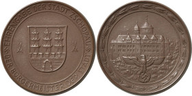 Porzellanmedaillen - Medaillen der Meißner Porzellanmanufaktur
Zschopau Braune Porzellanmedaille o.J. (1936). Ehrengabe der Stadt. Stadtwappen / Burg...