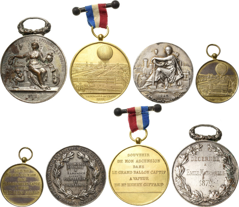 Luft- und Raumfahrt
Lot-4 Stück 2 x vergoldete Bronzemedaillen 1878 (51 mm) und...