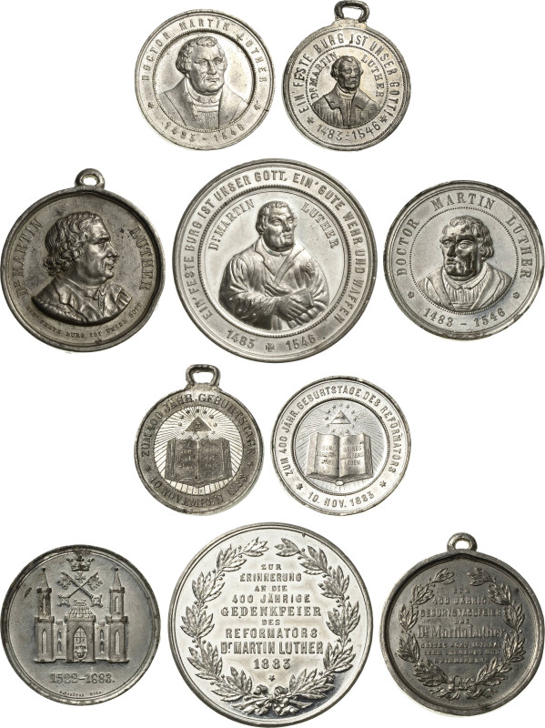 Reformation
Lot-5 Stück Zinnmedaillen 1883. Kleines Lot zum Thema 400. Geburtst...