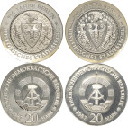 Kurs- und Gedenkmünzen
 20 Mark 1987. Stadtsiegel. 1. Variante - Mittelteil insgesamt matt. 2. Variante - Relief des Mittelteils matt, Münzgrund poli...