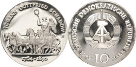 Kurs- und Gedenkmünzen
 10 Mark 1989. Schadow. Lose in Kapsel Jaeger 1629 Polierte Platte