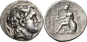 Könige von Thrakien
Lysimachos 305-281 v. Chr Tetradrachme 297/281 v. Chr., Magnesia Alexanderkopf nach rechts / Athena nikephoros SNG Cop. 1111 Attr...