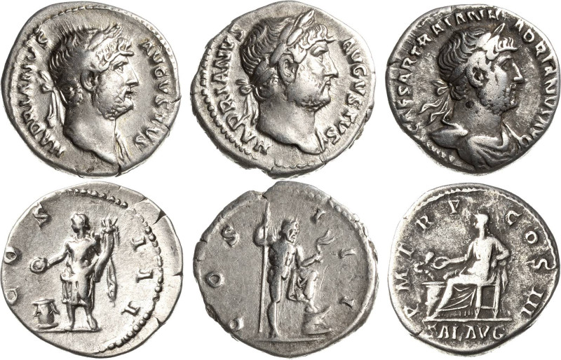 Kaiserzeit
Hadrian 117-138 Denare mit den Rückseiten: Jupiter, Salus und am Alt...