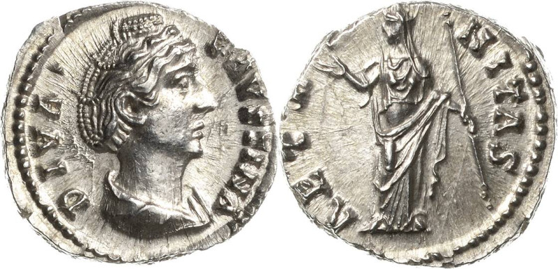 Kaiserzeit
Faustina maior, Gemahlin des Antoninus Pius + 141 Denar 141, Rom Bru...