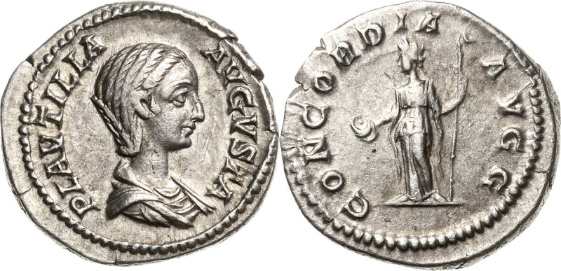 Kaiserzeit
Plautilla, Gemahlin des Caracalla 202-205 Denar nach 205, Rom Brustb...