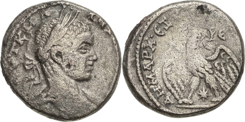 Kaiserzeit
Elagabalus 218-222 Tetradrachme 218/22, Antiochia/Syria Kopf mit Lor...