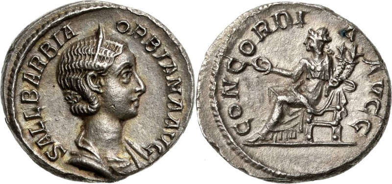 Kaiserzeit
Orbiana, Gattin des Severus Alexander, nach 225 Denar 225, Rom Brust...