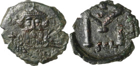 Constans II. 641-668 40 Nummi um 650/652, Syrakus Brustbild von vorn / Wertzahl M, SCL Hahn 207 Sommer 12.89 Sear 1107 DOC 178 3.25 g. Sehr gut erhalt...