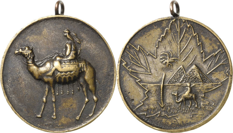 Ägypten
Medaillen Bronzemedaille o.J. Beduinenmedaille. Beduine reitet auf Kame...