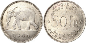 Belgisch-Kongo
Leopold III. 1934-1950 50 Francs 1944. KM 27 Winz. Kratzer, vorzüglich-prägefrisch