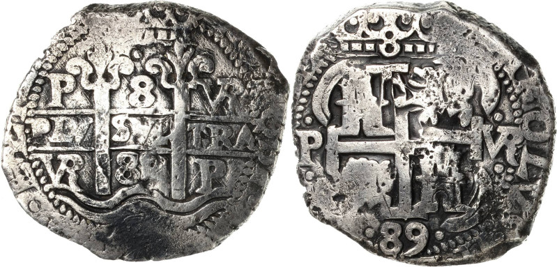 Bolivien
Karl II. 1665-1700 8 Reales 1689, P/VR-Potosi Schiffsgeld Cayon 7139 K...