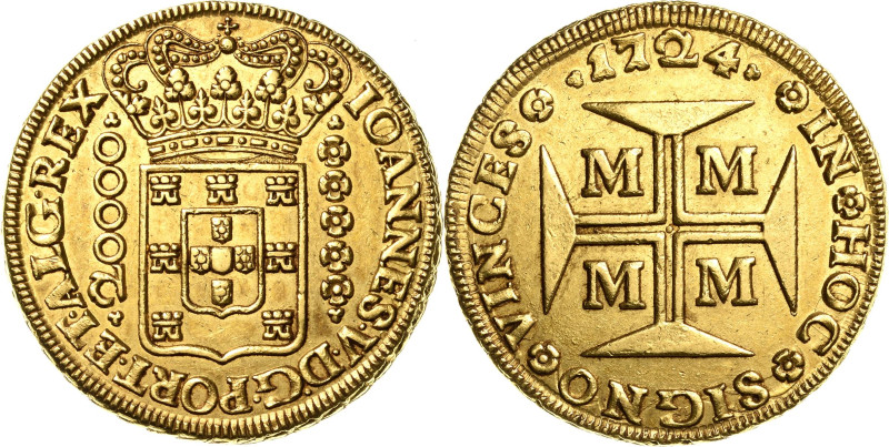 Brasilien
Joao V. 1706-1750 20 000 Reis 1724, M-Minas Gerais Mit interessantem ...