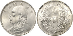 China
Republik 1912-1949 Dollar 1914 (= Jahr 3). Yuan Shi Kai. Im NGC-Slab mit der Bewertung AU61 L/M 63 KM Y 329 Davenport 225 Prachtvolles Exemplar...