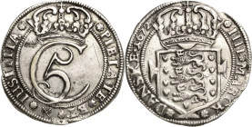 Dänemark
Christian V. 1670-1699 Krone (4 Mark) 1672, Glückstadt Hede 121 Davenport 3678 Avers kl. Kratzer, fast vorzüglich