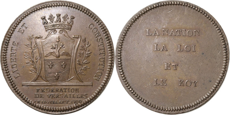 Frankreich
Ludwig XVI. 1774-1793 Bronzemedaille 1790. Fédération de Versailles....