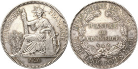 Französisch Indochina
 Piastre 1926, A-Paris Lecompte 302 Davenport 252 Vorzüglich