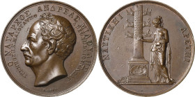 Griechenland
Otto I. 1832-1862 Bronzemedaille 1835 (K. Lange) Auf den Tod des Admirals Andreas Vokos Miaoulis. Kopf des Admirals nach links, umher zw...
