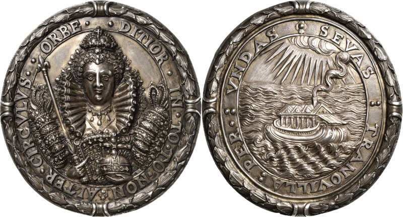 Großbritannien
Elisabeth I. 1558-1603 Große Silbergussmedaille 1588 (18. Jhd.) ...
