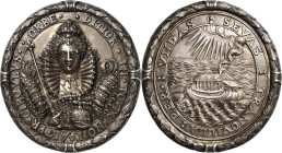 Großbritannien
Elisabeth I. 1558-1603 Große Silbergussmedaille 1588 (18. Jhd.) (Stuart oder Sutton) Auf die Vernichtung der spanischen Armada 1588. B...