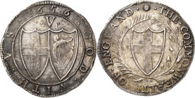 Großbritannien
Commonwealth 1649-1660 Crown (5 Shilling) 1656, Sonne-London Spink 3214 North 2721 Davenport 2773 Sehr selten. Min. Belagreste, sehr s...