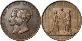Großbritannien
Victoria 1837-1901 Bronzemedaille 1840 (J. Davis) Hochzeit mit dem Prinzen Albert von Sachsen-Coburg und Gotha. Brustbilder des Paares...