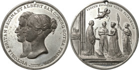 Großbritannien
Victoria 1837-1901 Zinnmedaille 1840 (T. Halliday) Hochzeit mit dem Prinzen Albert von Sachsen-Coburg und Gotha. Brustbilder des Paare...
