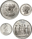 Großbritannien
Victoria 1837-1901 Zinnmedaille 1840 (unsigniert) Hochzeit mit dem Prinzen Albert von Sachsen-Coburg und Gotha. Brustbilder des Paares...