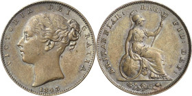 Großbritannien
Victoria 1837-1901 Farthing 1843, London Spink 3950 Vorzüglich-prägefrisch