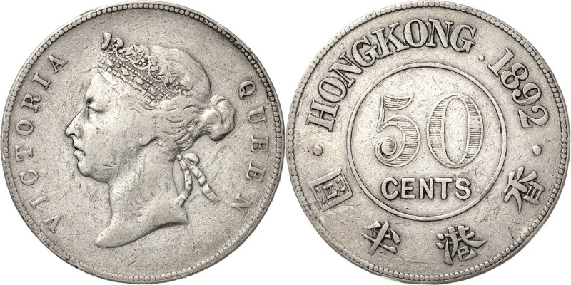 Hongkong
Victoria 1837-1901 50 Cents 1892, o.Mzz.-London KM 9.1 Sehr schön