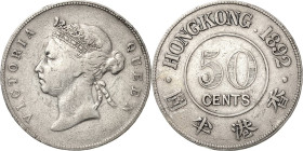 Hongkong
Victoria 1837-1901 50 Cents 1892, o.Mzz.-London KM 9.1 Sehr schön