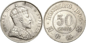 Hongkong
Edward VII. 1901-1910 50 Cents 1905. KM 15 Sehr schön-vorzüglich
