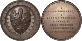 Italien-Florenz
Medaillen Bronzemedaille o.J. (L. Giorgi) Auf die Florentiner Paolo dal Pozzo Toscanelli und Amerigo Vespucci. Stadtwappen / 8 Zeilen...