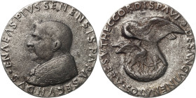 Italien-Kirchenstaat/Vatikanstadt
Pius II. 1458-1464 Eisengussmedaille o.J. (späterer Guss) Gleichnis des Blut Christi. Brustbild nach links / Pelika...