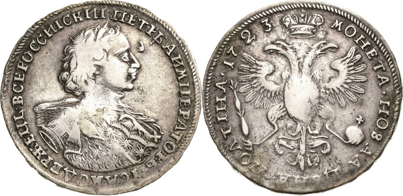 Russland
Peter I. der Große 1689-1725 Poltina (1/2 Rubel) 1723, Roter Münzhof/M...