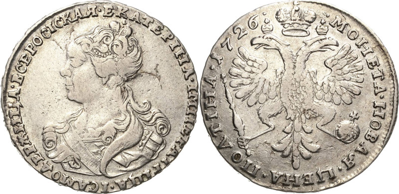 Russland
Katharina I. 1725-1727 Poltina (1/2 Rubel) 1726, Roter Münzhof/Moskau ...