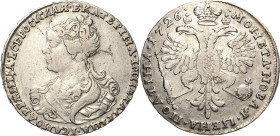 Russland
Katharina I. 1725-1727 Poltina (1/2 Rubel) 1726, Roter Münzhof/Moskau Bitkin 52 Selten. Sehr schön+