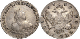Russland
Elisabeth I. 1741-1761 Rubel 1749, SPB-St. Petersburg Bitkin 264 Davenport 1677 Sehr schön-vorzüglich
