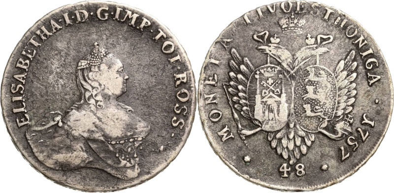 Russland
Elisabeth I. 1741-1761 1/2 Livonaise (1/2 Rubel zu 48 Kopeken) 1757, R...