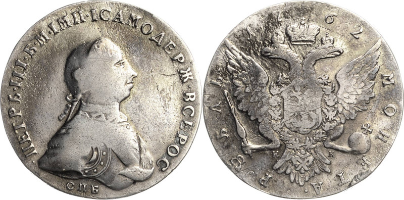 Russland
Peter III. 1762 Rubel 1762, SPB/IK-St. Petersburg Bitkin 11 Davenport ...