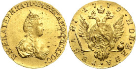 Russland
Katharina II. 1762-1796 Goldrubel 1779, o. Mzz.-St. Petersburg Bitkin 115 (R) Friedberg 135 GOLD. 1.42 g. Seltenes und attraktives Exemplar....