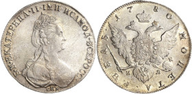 Russland
Katharina II. 1762-1796 Rubel 1780, SPB/IZ-St. Petersburg Bitkin 228 Davenport 1685 Selten in dieser Erhaltung. Prachtexemplar Prägefrisch
