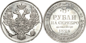 Russland
Nikolaus I. 1825-1855 3 Rubel 1828, SPB-St. Petersburg Bitkin 73 (R1) Friedberg zu 160 Schlumberger zu 93 10.35 g. Kabinettstück vom poliert...