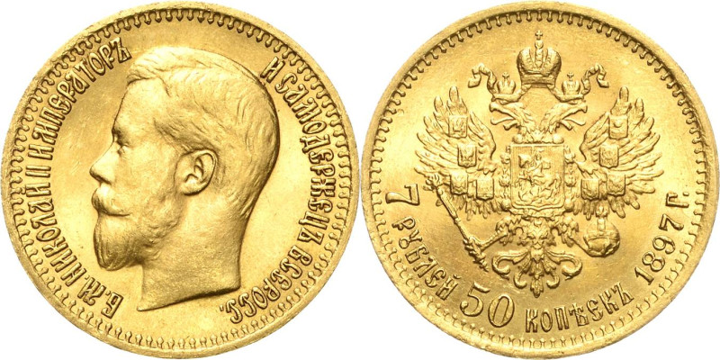 Russland
Nikolaus II. 1894-1917 7 1/2 Rubel 1897, AG-St. Petersburg Bitkin 17 S...