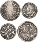 Spanien
Karl III. als Thronfolger 1706-1711 2 Reales 1709, Barcelona und Karl II- Croat 1682, Barcelona Cayon 7449, 6771 2 Stück. Sehr schön