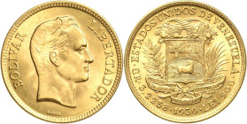 Venezuela
Republik 10 Bolivares 1930, o.Mzz.-Philadelphia Bolivar KM 31 Friedberg 6 GOLD. 3.22 g. Fast prägefrisch/prägefrisch