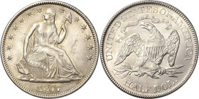 Vereinigte Staaten von Amerika
 1/2 Dollar 1877, o.Mzz.-Philadelphia Seated Liberty KM A99 Avers kl. Druckstelle, vorzüglich/vorzüglich-prägefrisch...