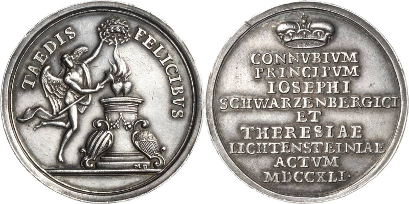 Medaillen
 Silbermedaille 1741 (M. Donner) Vermählung des Fürsten Joseph I. (Sc...